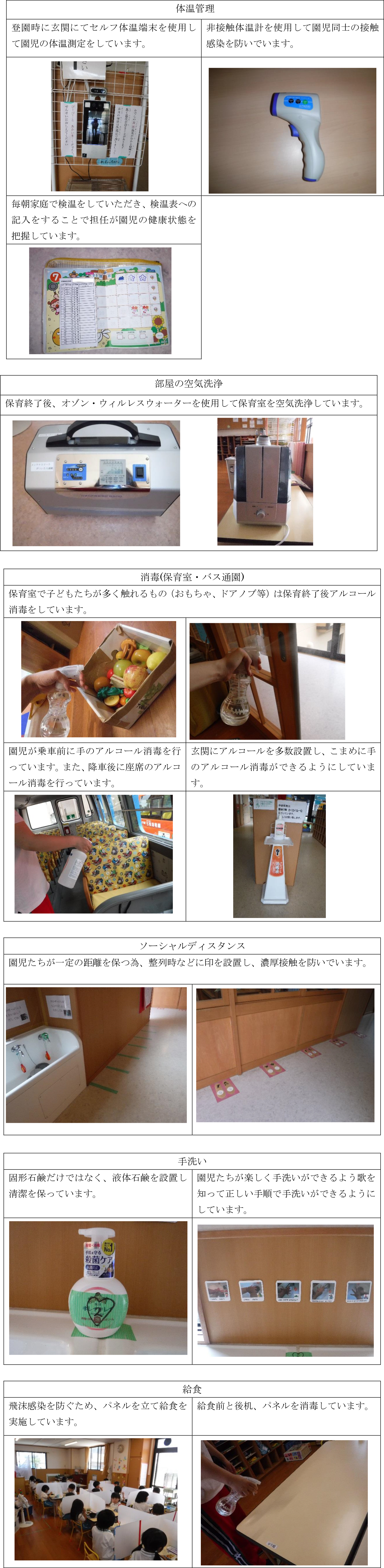 本園の感染症対策